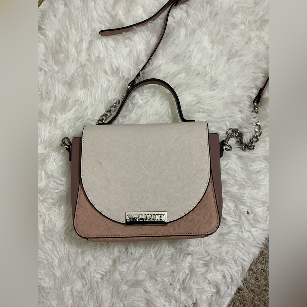Steve Madden Elegant Cream and Tan Crossbody Bag
